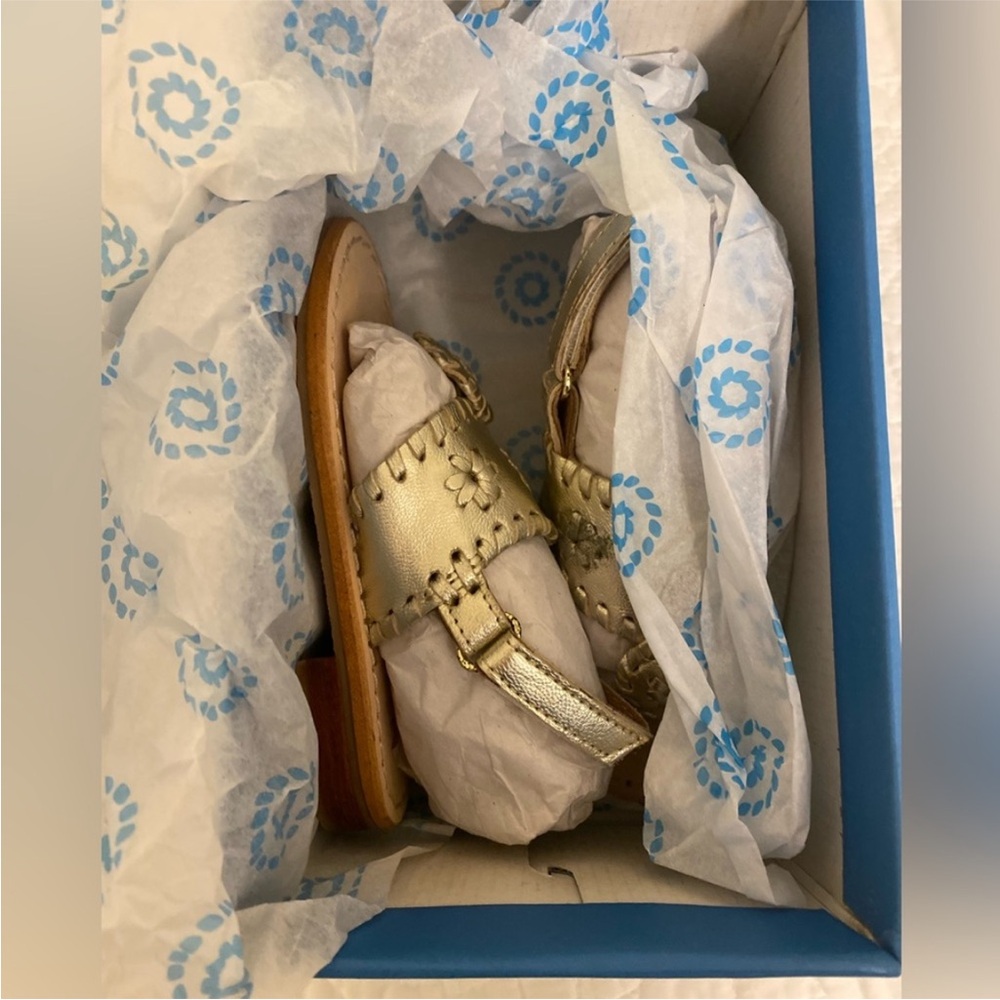 NEW Kid Jack Rogers Gold Sandals - Picture 5 of 7